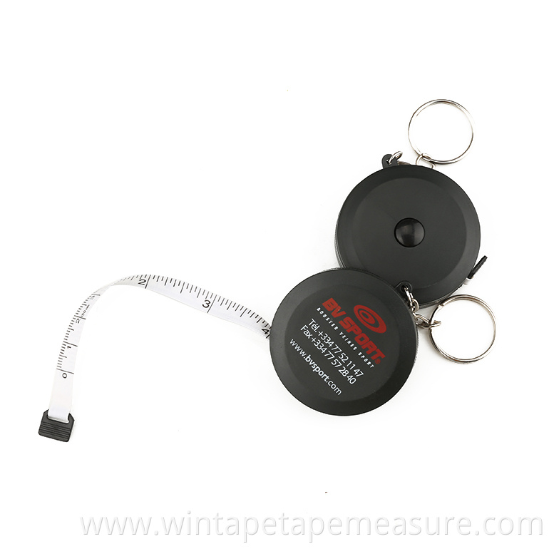 Customized 1.50m Mini Body measuring tape Keychain For Tailor Clothing Tape Measure